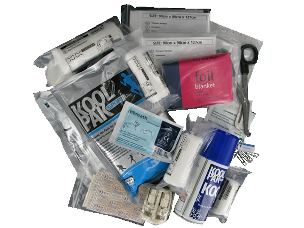 First Aid Kit Content with Kool Pak First Aid Kit Pro with Freeze Spray